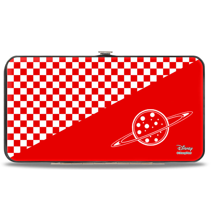 Hinged Wallet - Toy Story PIZZA PLANET SERVING YOUR LOCAL STAR CLUSTER + Checker Red White Hinged Wallets Disney