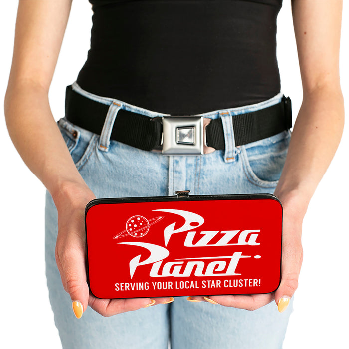 Hinged Wallet - Toy Story PIZZA PLANET SERVING YOUR LOCAL STAR CLUSTER + Checker Red White Hinged Wallets Disney