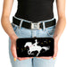 Hinged Wallet - Mulan Riding Horse Pose Birds Silhouette Black White Red Gold Hinged Wallets Disney