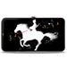 Hinged Wallet - Mulan Riding Horse Pose Birds Silhouette Black White Red Gold Hinged Wallets Disney