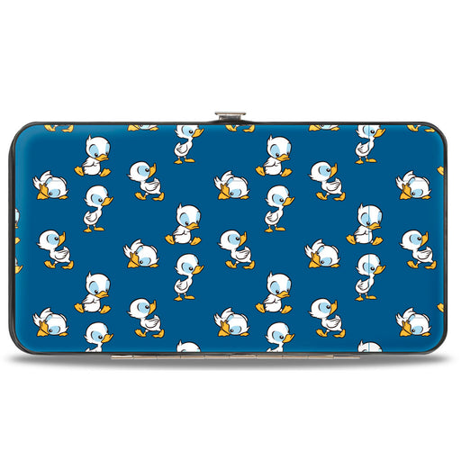 Hinged Wallet - Lilo & Stitch Duckling Poses Scattered Blue Hinged Wallets Disney