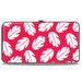 Hinged Wallet - Lilo & Stitch Bounding Lilo Dress Leaves Red White Hinged Wallets Disney