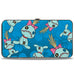 Hinged Wallet - Lilo & Stitch Scrump Pose Hibiscus Flowers Scattered Blues Hinged Wallets Disney