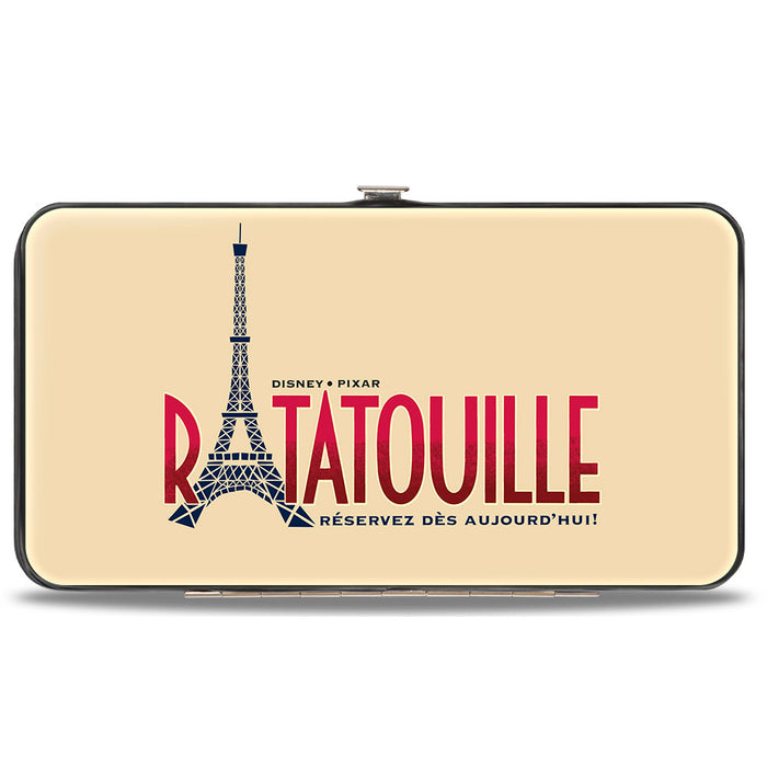 Hinged Wallet - Ratatouille Remy Eating Pose + Paris Logo Beige Reds Blues Hinged Wallets Disney