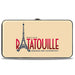 Hinged Wallet - Ratatouille Remy Eating Pose + Paris Logo Beige Reds Blues Hinged Wallets Disney