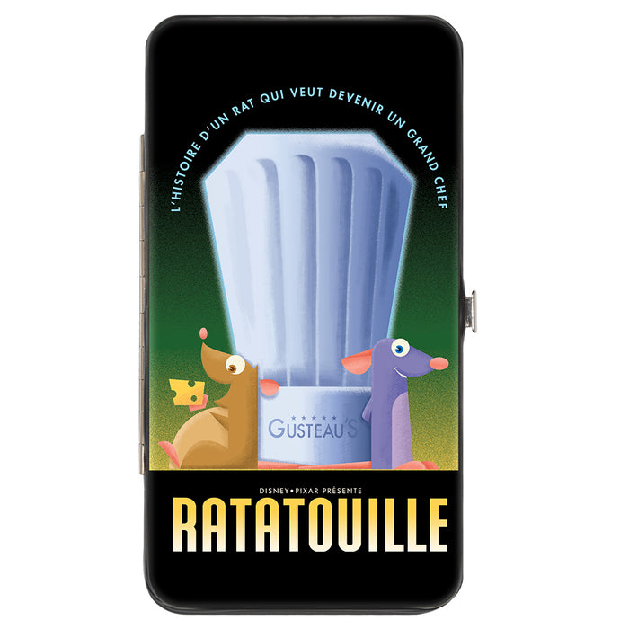 Hinged Wallet - Ratatouille Emile and Remy Chef Hat Pose + Text Logo Greens Yellows Hinged Wallets Disney