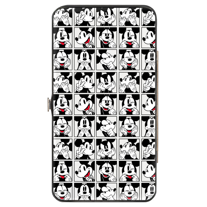 Hinged Wallet - Mickey Mouse Expression Blocks White Black Red Hinged Wallets Disney