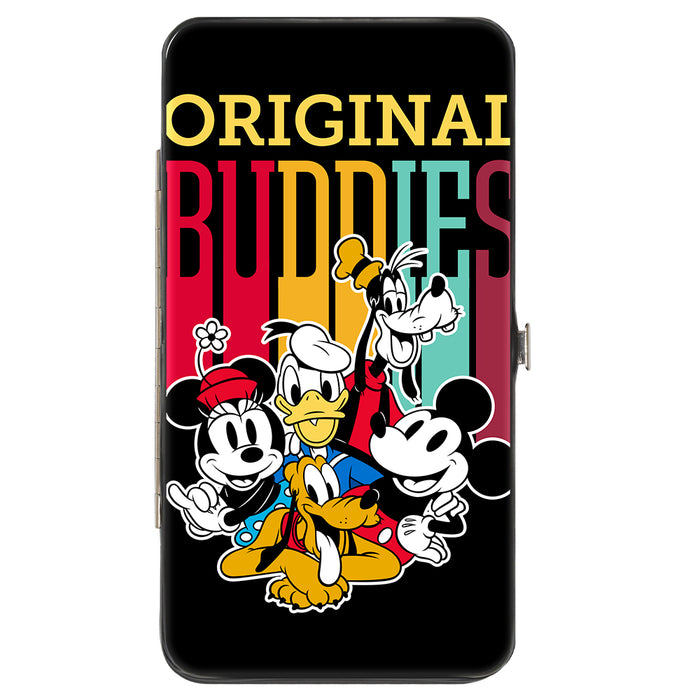 Hinged Wallet - Mickey Mouse and Friends ORIGINAL BUDDIES Group Pose Black/Multi Color Hinged Wallets Disney