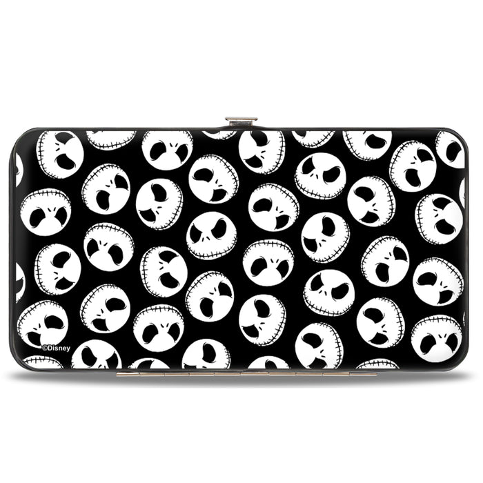 Hinged Wallet - Nightmare Before Christmas Jack Expression3 Centered Scattered Black White Hinged Wallets Disney