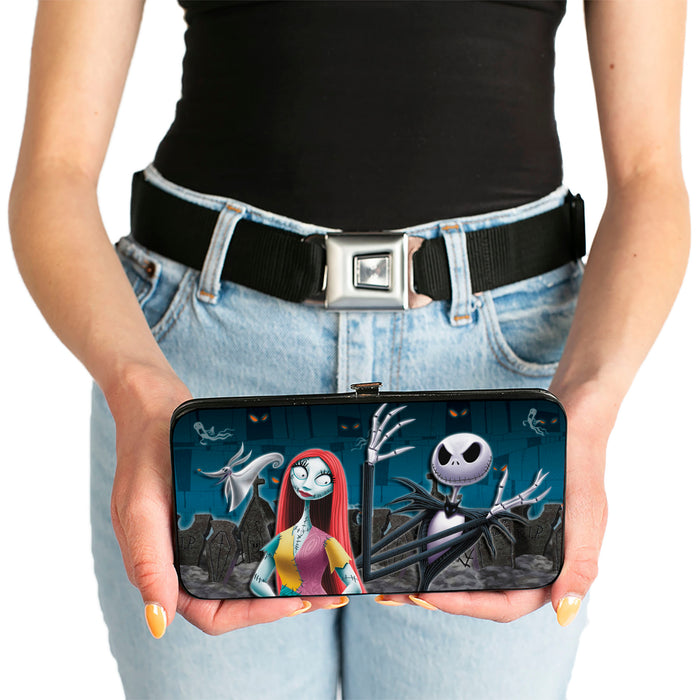 Hinged Wallet - Nightmare Before Christmas Zero Sally Jack + Oogie Boogie Cemetery Scene Hinged Wallets Disney