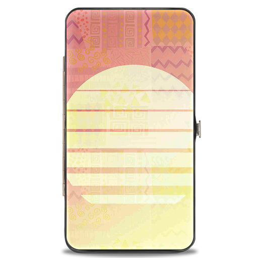 Hinged Wallet - HAWAII SURF CLUB Stitch Winking Pose + Sun Pattern Blocks Pinks Yellows Hinged Wallets Disney