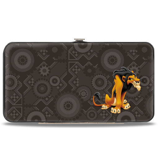 Hinged Wallet - The Lion King Scar Pose Tribal Pattern Browns Hinged Wallets Disney