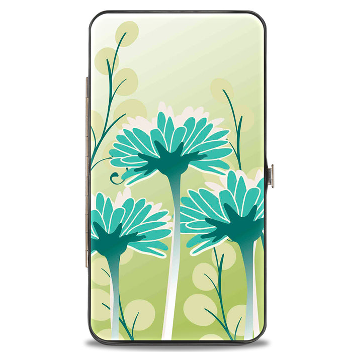 Hinged Wallet - TINK Sitting on Flower Pose Greens Aqua Blues Hinged Wallets Disney