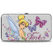 Hinged Wallet - Tinker Bell Over Shoulder Pose Sketch TINK + Butterflies Grays Multi Color Hinged Wallets Disney