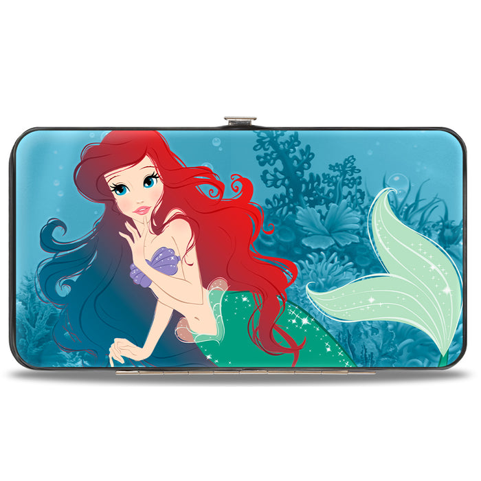 Hinged Wallet - Ariel Swimming + Resting Poses Coral Reef Blues Hinged Wallets Disney