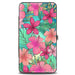 Hinged Wallet - Ariel Fixing Hair Pose + Tropical Flowers Blues Pinks Hinged Wallets Disney