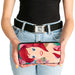 Hinged Wallet - Ariel Fixing Hair Pose + Tropical Flowers Blues Pinks Hinged Wallets Disney