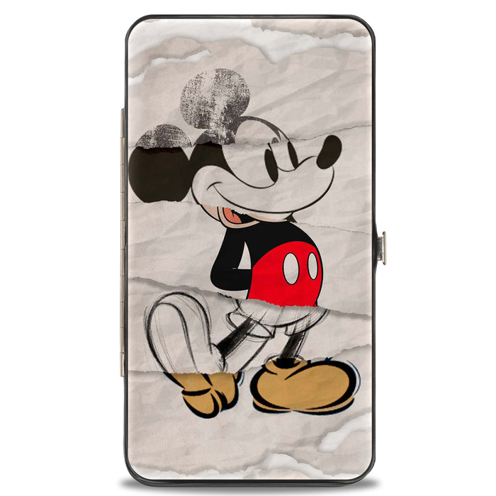 Hinged Wallet - Mickey Mouse Standing Pose Modern + Retro Sketches Hinged Wallets Disney