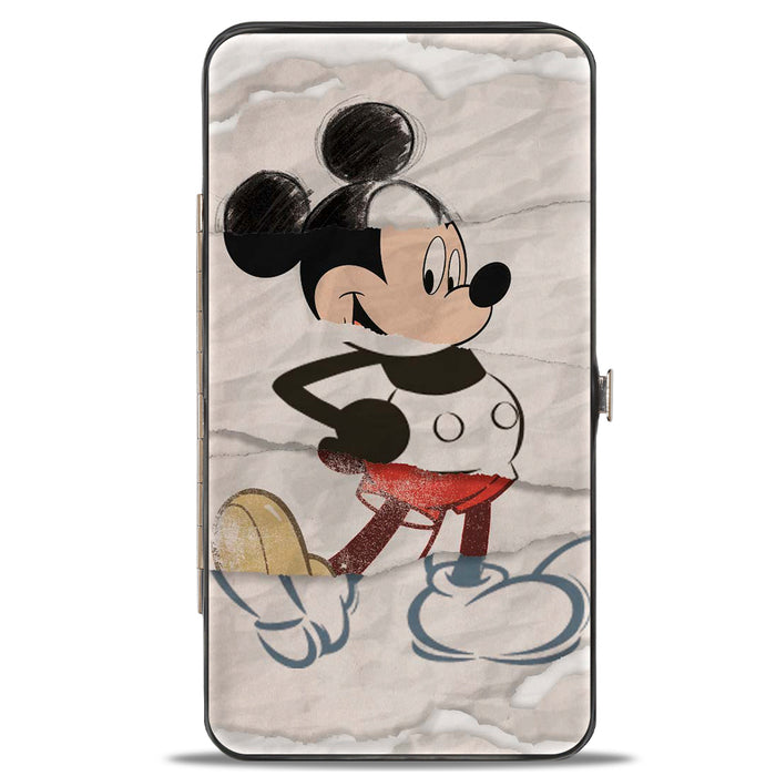 Hinged Wallet - Mickey Mouse Standing Pose Modern + Retro Sketches Hinged Wallets Disney