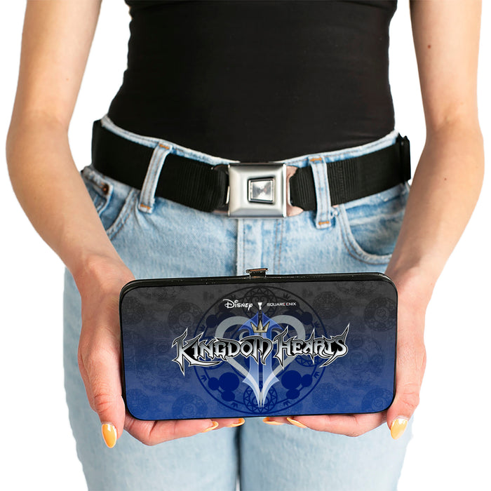 Hinged Wallet - KINGDOM HEARTS II Logo Hidden Mickey Symbol Symbols Scattered Blues Hinged Wallets Disney