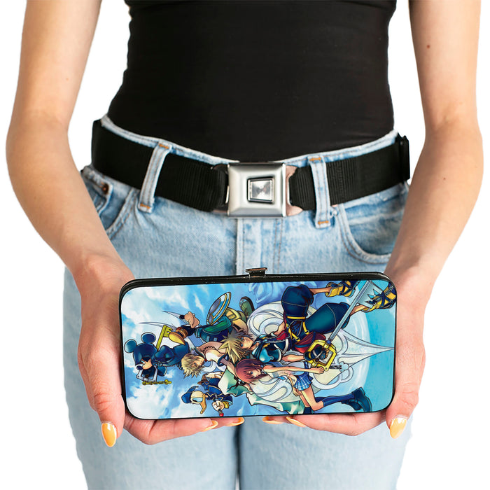 Hinged Wallet - KINGDOM HEARTS II 6-Character Group Pose Clouds Blues Hinged Wallets Disney