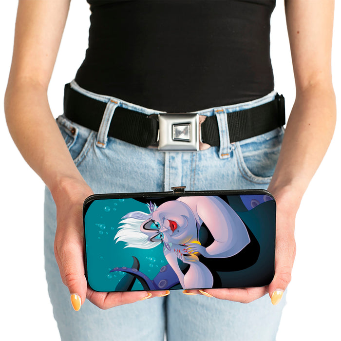 Hinged Wallet - Ursula Pose + Jetsam Face Bubbles Blues Hinged Wallets Disney