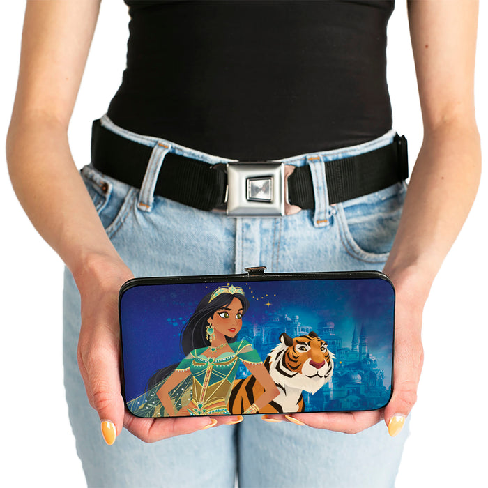 Hinged Wallet - Jasmine 2019 Standing Pose w Rajah + Palace Blues Hinged Wallets Disney