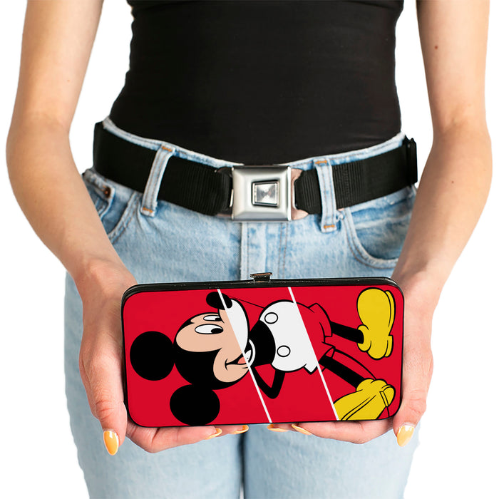 Hinged Wallet - Mickey Mouse Classic Pose + THE TRUE ORIGINAL Stripe Red White Yellow Hinged Wallets Disney