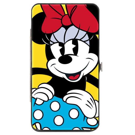 Hinged Wallet - Minnie Style Smiling Pose + Dots Blue/Black/White Hinged Wallets Disney