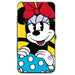 Hinged Wallet - Minnie Style Smiling Pose + Dots Blue/Black/White Hinged Wallets Disney