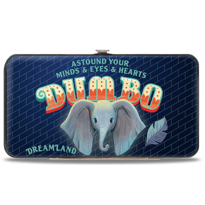 Hinged Wallet - Dumbo Face Feather ASTOUND YOUR MIND & EYES & HEARTS Circus Sign Blues Hinged Wallets Disney