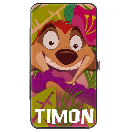 Hinged Wallet - TIMON Hula Dance Face Leaves Orange Pink-Fade Hinged Wallets Disney