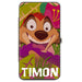 Hinged Wallet - TIMON Hula Dance Face Leaves Orange Pink-Fade Hinged Wallets Disney