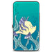 Hinged Wallet - The Little Mermaid Ariel Over Shoulder2 + Flounder Sketch Poses Kelp Blues Hinged Wallets Disney