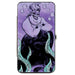 Hinged Wallet - The Little Mermaid Ursula Smiling Sketch Pose Kelp Purples Blues Hinged Wallets Disney