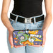 Hinged Wallet - Toy Story Buzz Lightyear Action Pose + Striping Red White Green Purple Hinged Wallets Disney