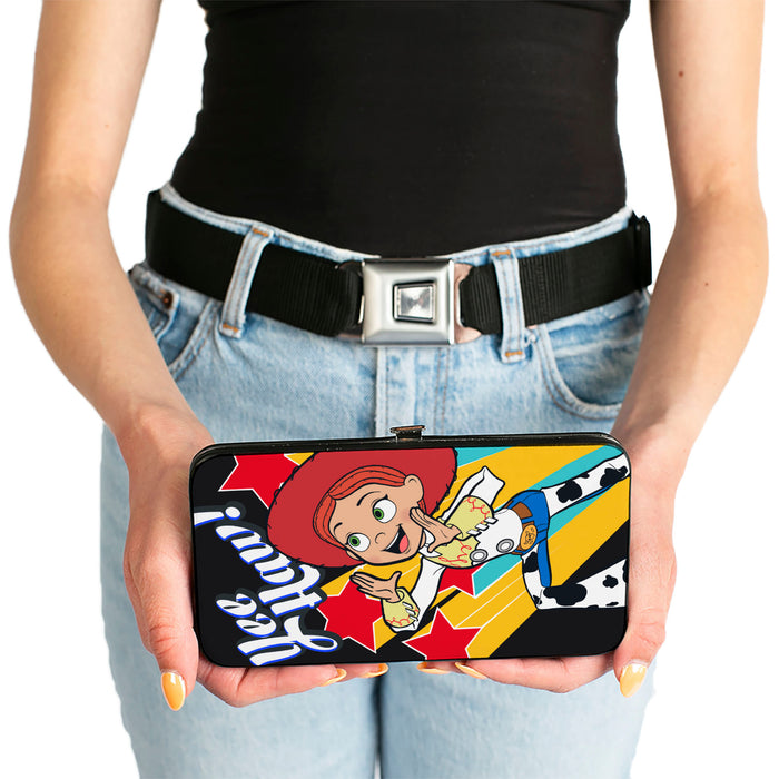 Hinged Wallet - Toy Story Jessie YEE HAW! Pose Stars Black Yellow Red Blues Hinged Wallets Disney