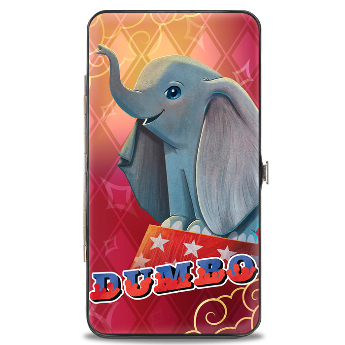 Hinged Wallet - DUMBO Circus Stand Pose Diamonds Yellow Pink Gradient Hinged Wallets Disney