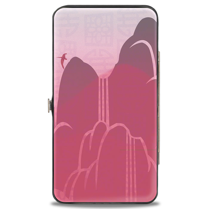 Hinged Wallet - Mulan Sword Action Pose + Landscape Pinks Hinged Wallets Disney