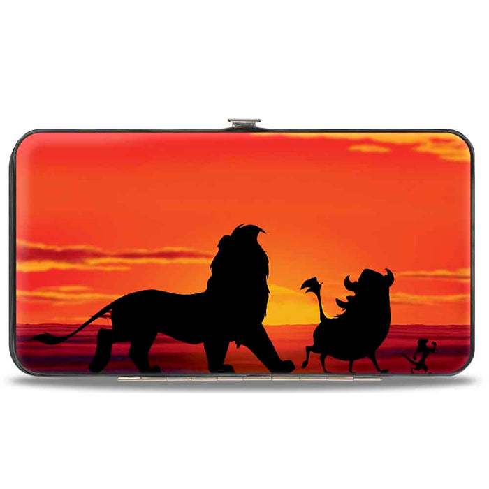 Hinged Wallet - The Lion King Hakuna Matata Simba Pumbaa Timon Sunset Silhouette Reds Black Hinged Wallets Disney