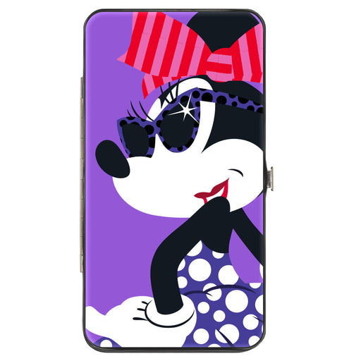 Hinged Wallet - Hollywood Minnie Over Shoulder Pose + Dots Purples/White Hinged Wallets Disney