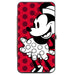 Hinged Wallet - Vintage Minnie Smiling Pose Front + Back Views Dots Reds/Black/White Hinged Wallets Disney