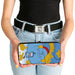 Hinged Wallet - Classic Aladdin Genie Smiling Pose + GENIE Text Smoke Blue Gold Hinged Wallets Disney