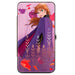 Hinged Wallet - Frozen II Anna Pose Swirling Leaves Purples Reds Hinged Wallets Disney