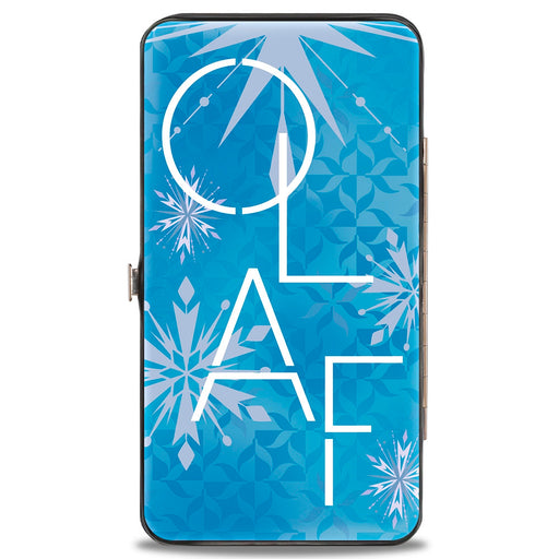 Hinged Wallet - Frozen II Olaf Smiling Pose + OLAF Snowflakes Blues White Hinged Wallets Disney