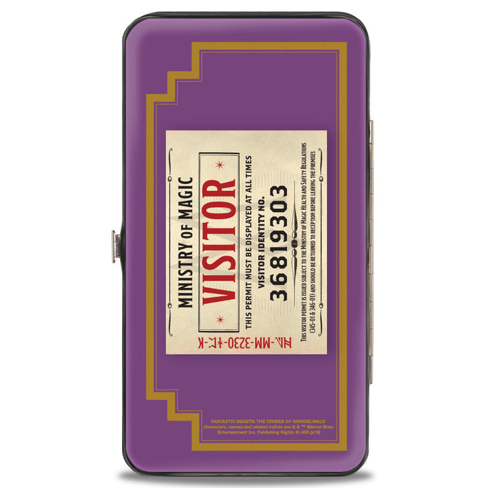 Hinged Wallet - Fantastic Beasts The Crimes of Grindelwald MINISTRY OF MAGIC Icon + VISITOR Pass Purple Gold Multi Color Hinged Wallets The Wizarding World of Harry Potter