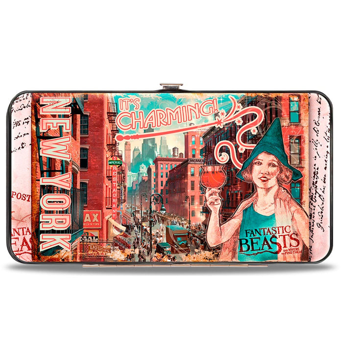 Hinged Wallet - FANTASTIC BEASTS AND WHERE TO FIND THEM City Post Card NEW YORK IT'S CHARMING Hinged Wallets The Wizarding World of Harry Potter