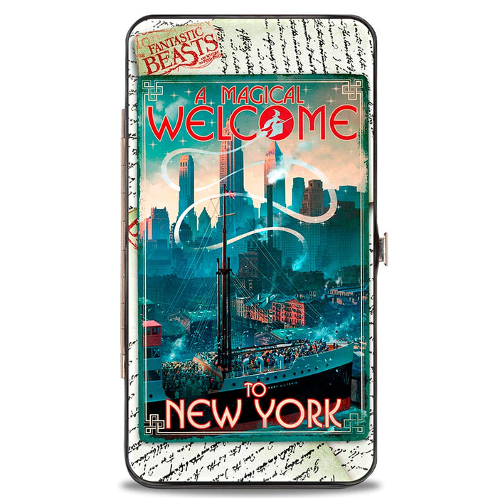 Hinged Wallet - FANTASTIC BEAST AND WHERE TO FIND THEM Ship Post Card A MAGICAL WELCOME TO NEW YORK Hinged Wallets The Wizarding World of Harry Potter