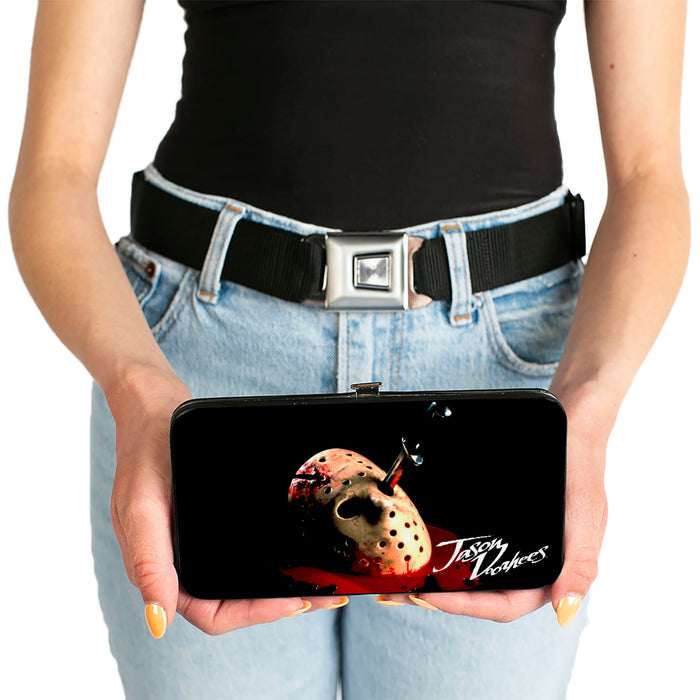 Hinged Wallet - Friday the 13th the Final Chapter JASON VORHEES Mask Black Red White Hinged Wallets Warner Bros. Horror Movies