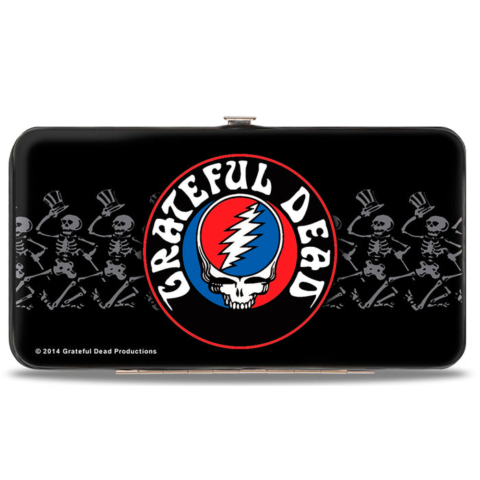 Hinged Wallet - GRATEFUL DEAD Steal Your Face Logo Dancing Skeletons Black Gray Red White Blue Hinged Wallets Grateful Dead